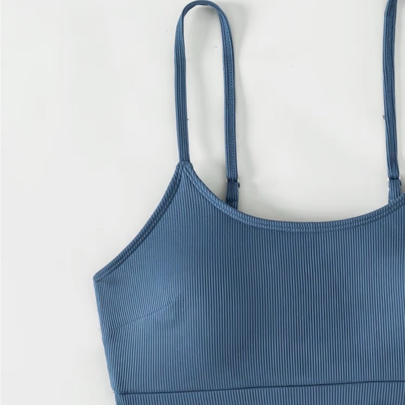 Blue Ribbed Bikini Set - Picture 3 of 4